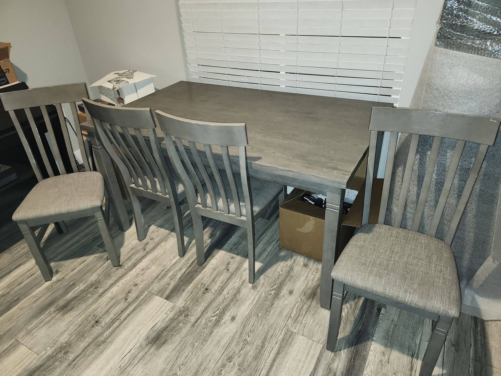 Gray Dining Table and 4 Chairs - Good Condition!