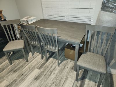 Gray Dining Table and 4 Chairs - Good Condition!