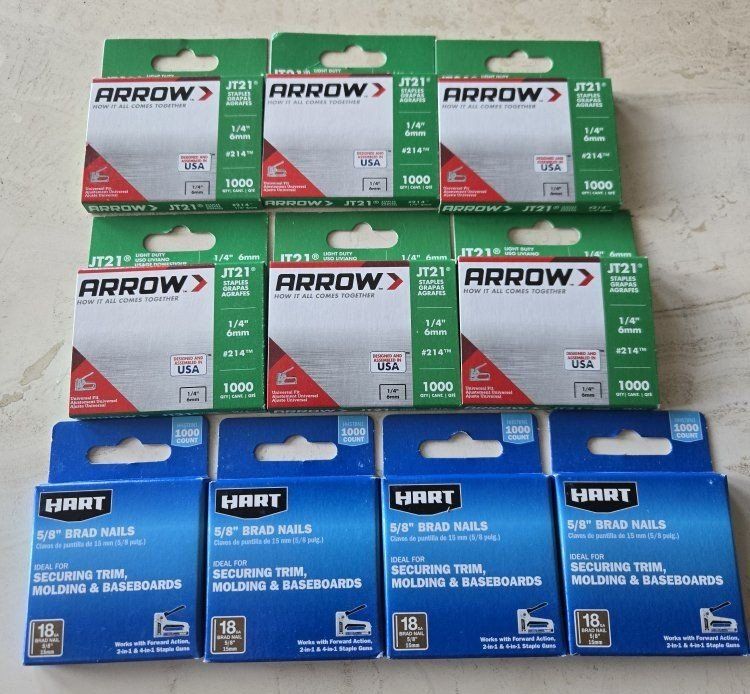 10,000 new Brad nails and staples