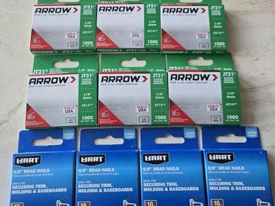 10,000 new Brad nails and staples