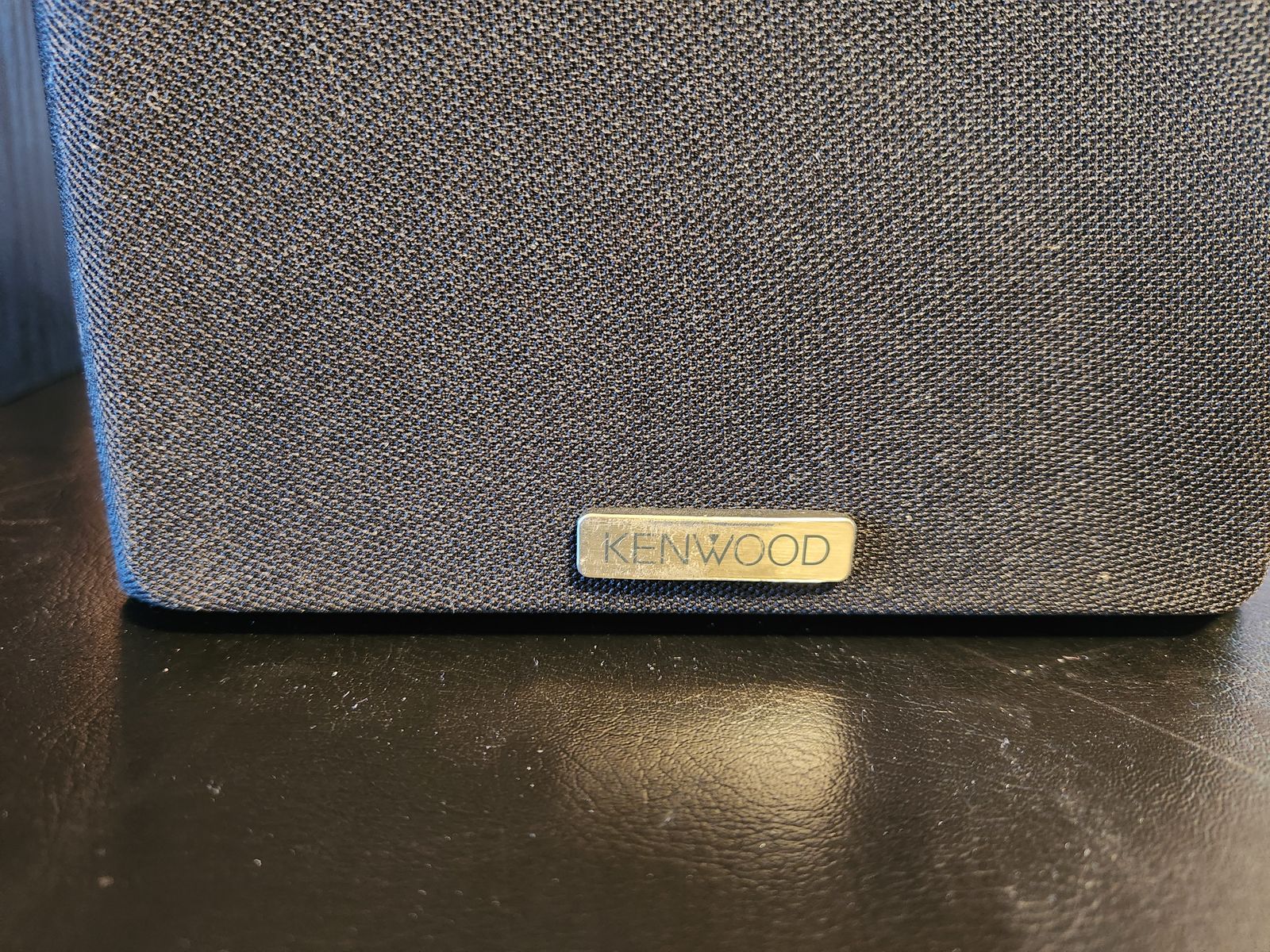 Kenwood speakers, 100 watt, Model KS-505HT, nice wood grain.  larger-medium sized, very powerful and clean sounding.