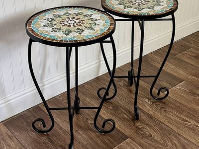 Set of 2 Mosaic Accent Tables