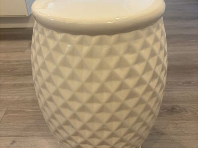 White Ceramic Garden Stool
