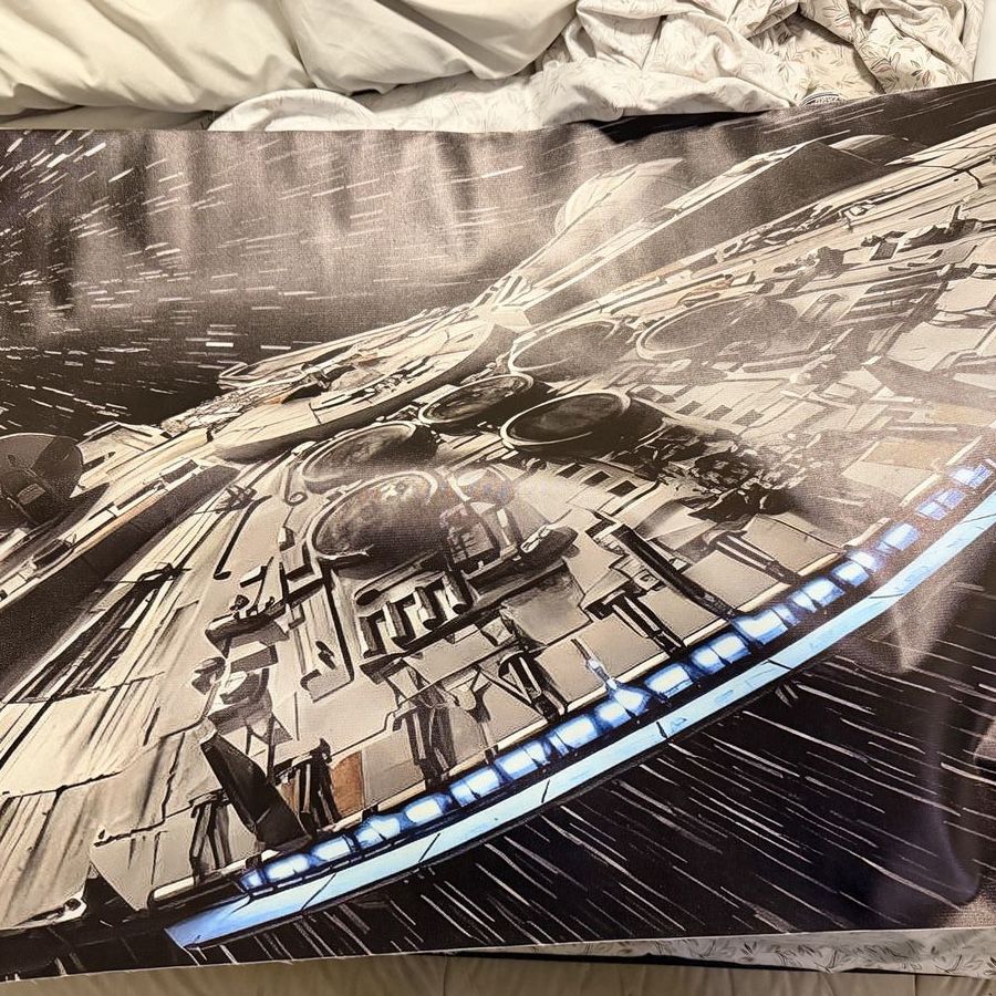 New. Star Wars Millennium Falcon Printed Canvas Wall Art Poster 23,5” x47.5”