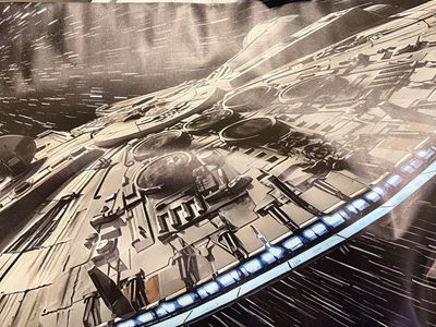New. Star Wars Millennium Falcon Printed Canvas Wall Art Poster 23,5” x47.5”