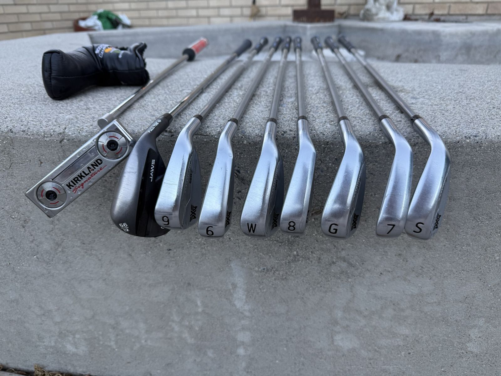 PXG 0211 Irons, Callaway Jaws Wedge, Kirkland Signature Putter