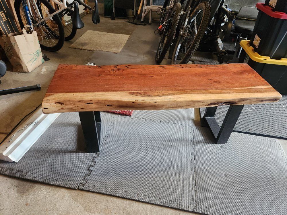 Entryway Bench with Metal Legs