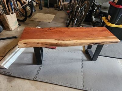 Entryway Bench with Metal Legs