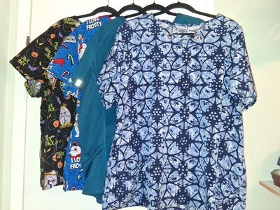 Lot of 4 3x Women's scrub tops