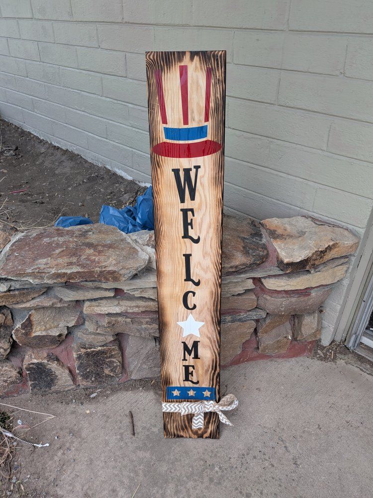 patriotic welcome sign