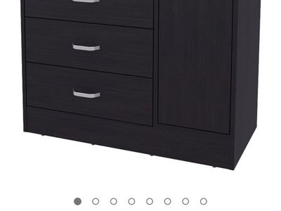 FM FURNITURE Turkey 4-Drawer Dresser with Side Cabinet & Shelf - Wenge Finish