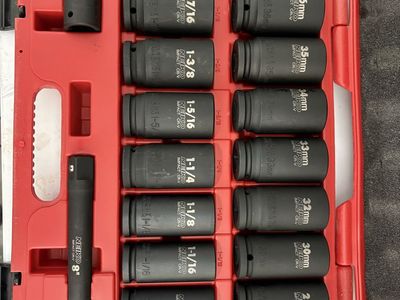 Neiko 3/4-Inch Drive Deep Impact Socket Set SAE and Metric with Storage Case