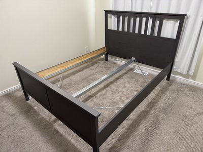 IKEA Hemnes Queen Bed Frame + Box Spring + 3 Storage Drawers