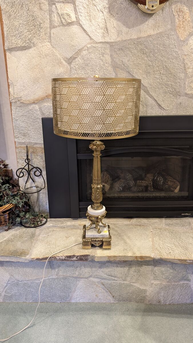 Brass and Marble Lamp