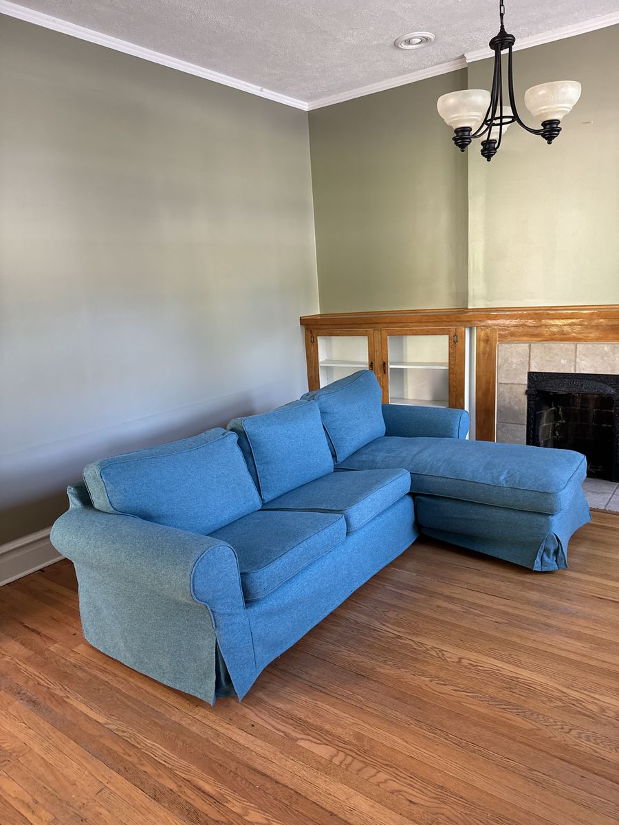 Teal Couch with Chaise