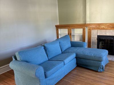 Teal Couch with Chaise