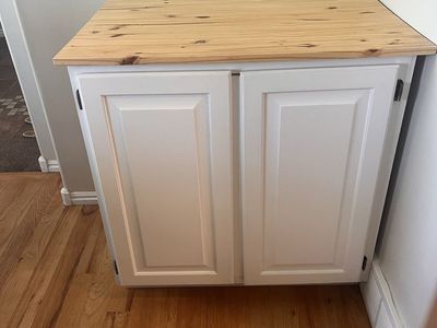 Cabinet with roll out shelves