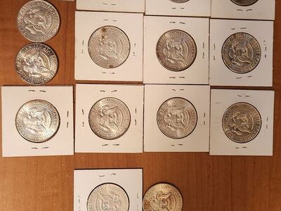 Kennedy/Franklin Half Dollar lot (15 total coins- READ)