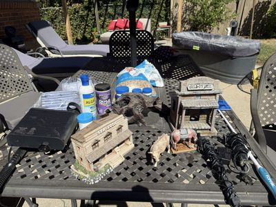 Aquarium Supplies Lot - Top Fin Filter, Decor, Food, Gravel & Accessories