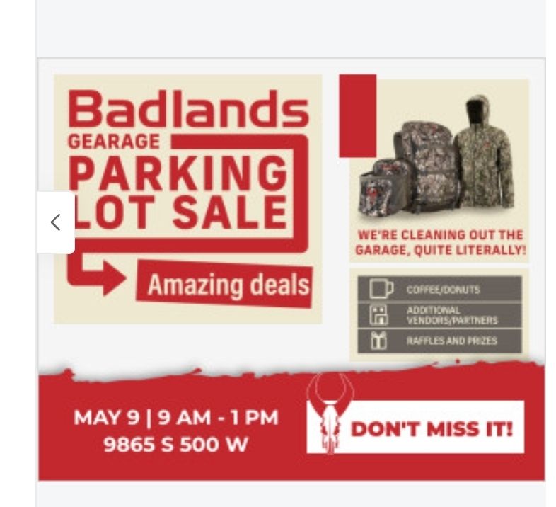 Badlands Gearage Parking Lot Sale