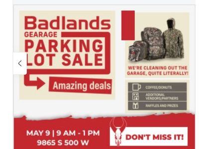Badlands Gearage Parking Lot Sale