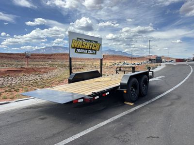 2027 PJ Trailers Black 7X16 Channel Equipment Tilt
