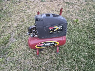 Coleman Powermate 4 Gallon 2HP Portable Electric Air Compressor, Red/Black, Used