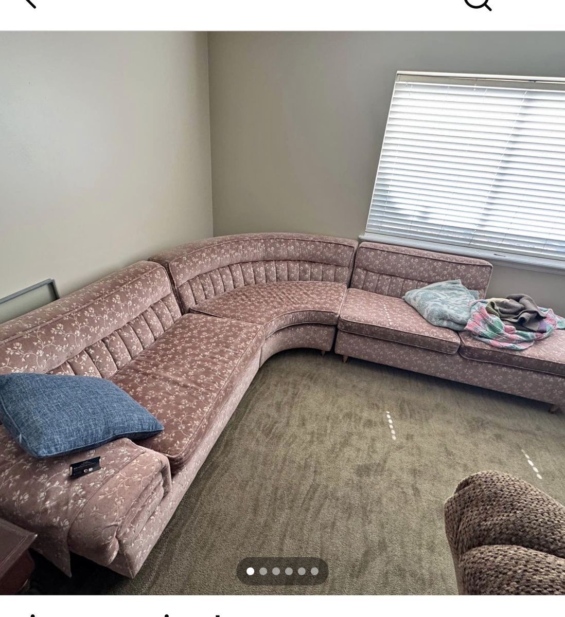 vintage pink sectional