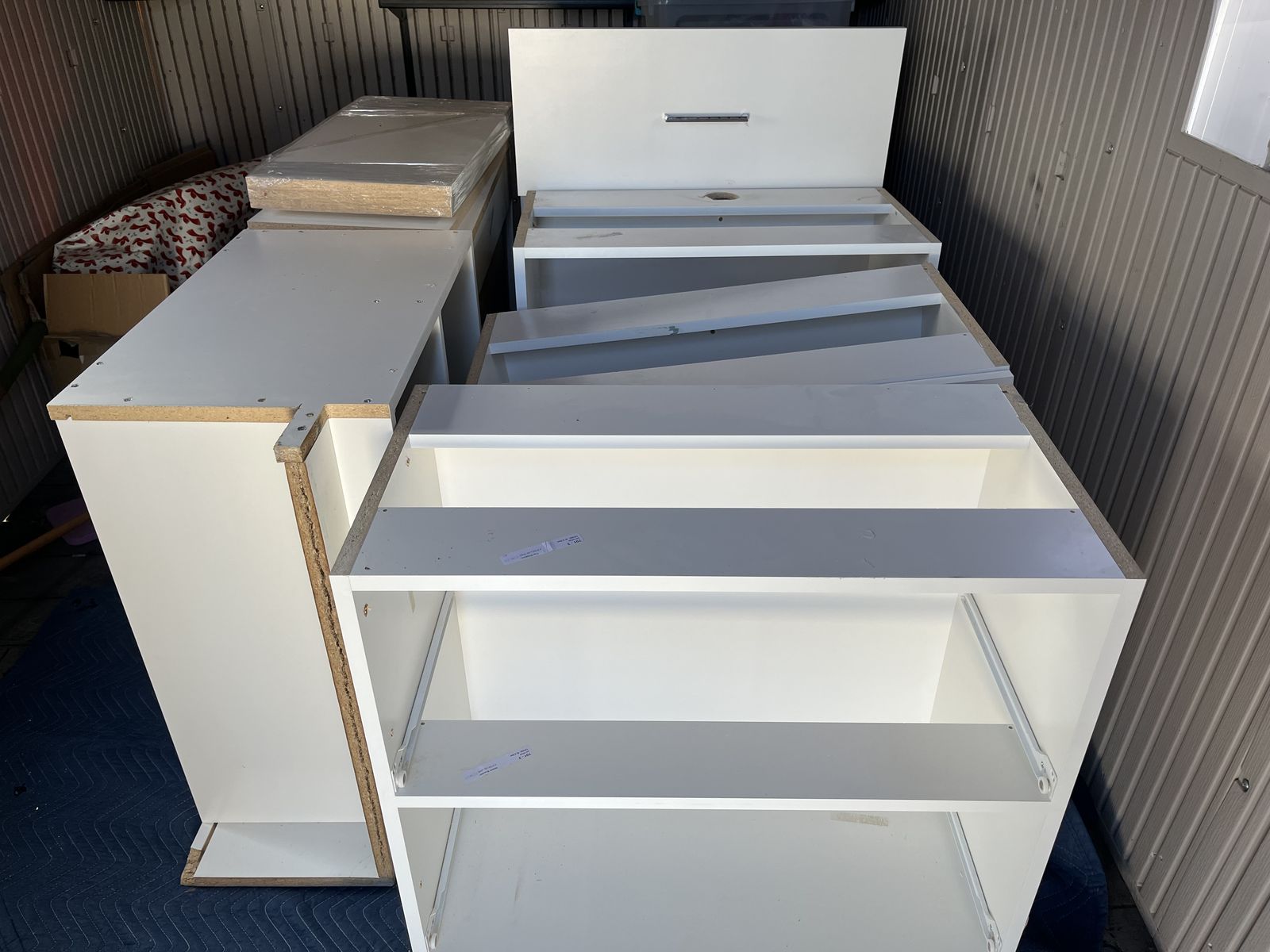 Set of 6 Modern White Storage Cabinets - 31" Wide