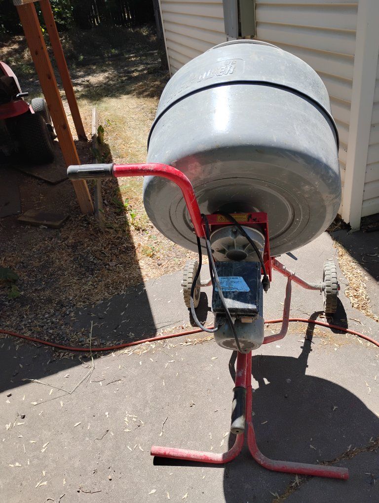 Cement Mixer 4.5 Cu. Ft. Portable Concrete Mixer Machine Heavy Duty Electric 1/2HP