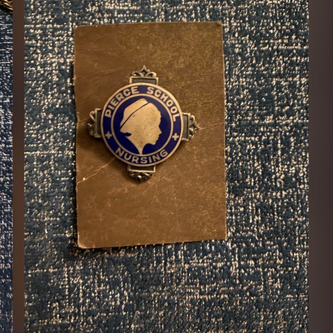 antique pierce shcool nursing award lapel pin