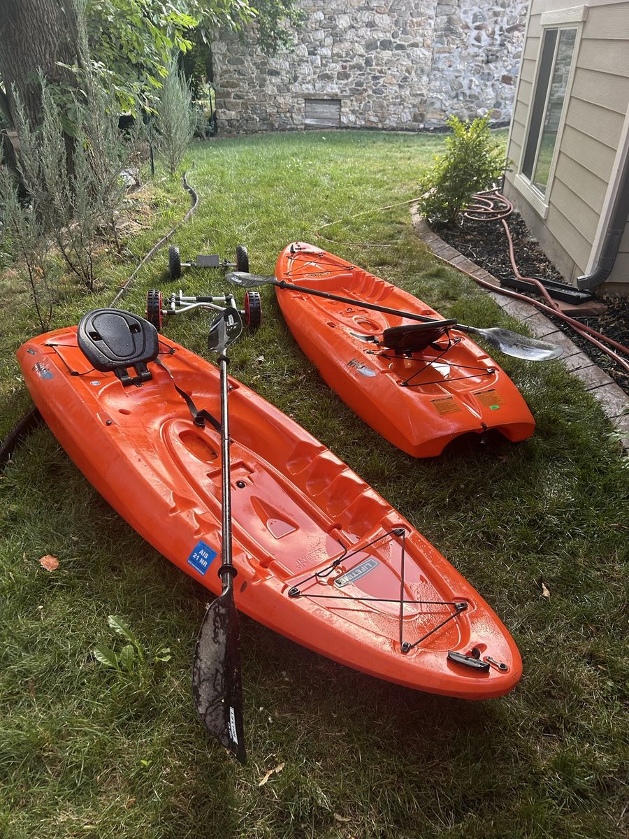 Lifetime Hydros Kayak Pair - Orange Sit-On-Top Kayak with Bungee Storage