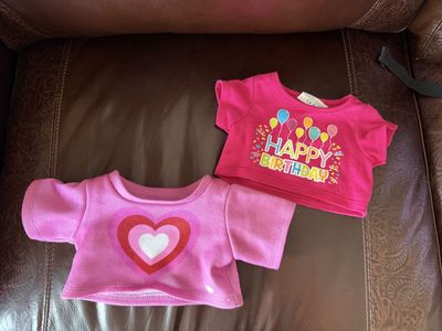 2 build a bear shirts happy birthday and heart style
