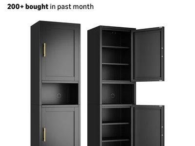 Tall Storage Cabinet Kitchen Garage Lk New Black