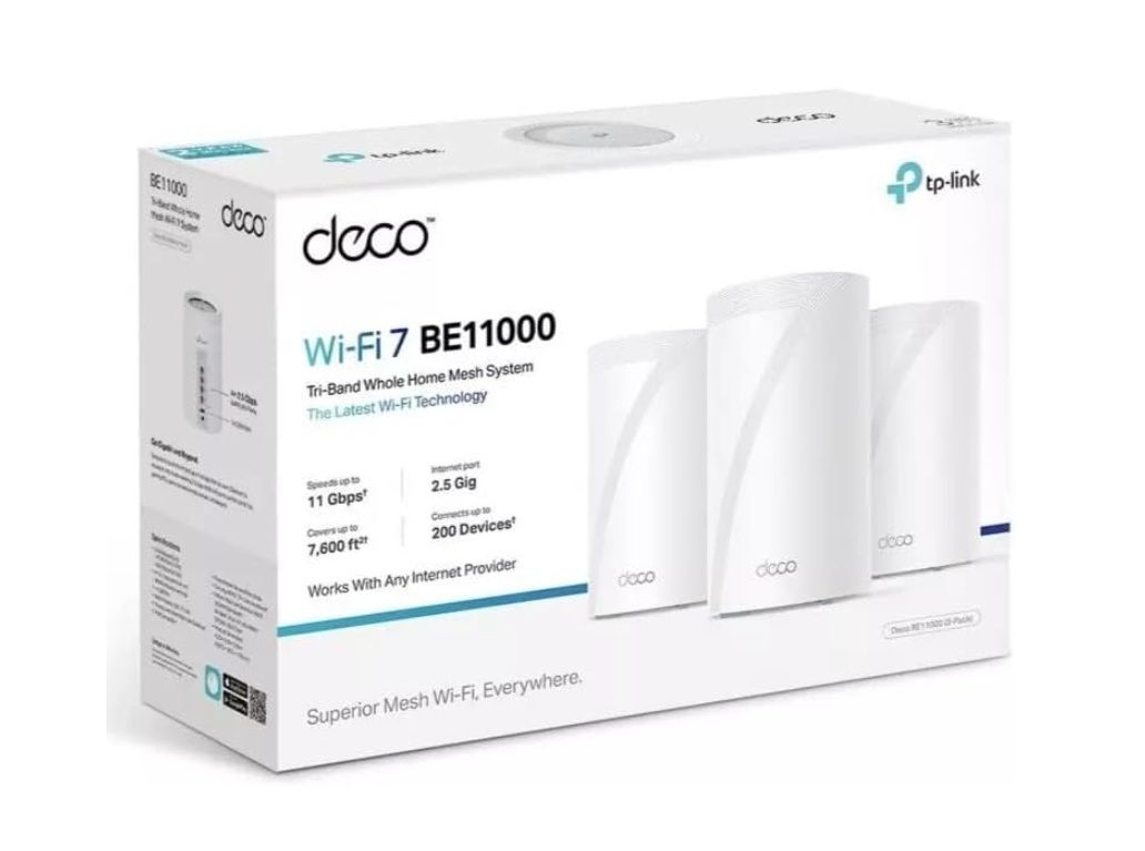 TP-Link Deco 7 Pro BE65 Tri-Band WiFi 7 BE11000 Whole Home Mesh System 11 Gbps & up to 7,600 sq. ft.