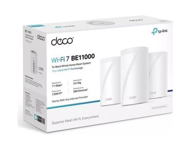 TP-Link Deco 7 Pro BE65 Tri-Band WiFi 7 BE11000 Whole Home Mesh System 11 Gbps & up to 7,600 sq. ft.