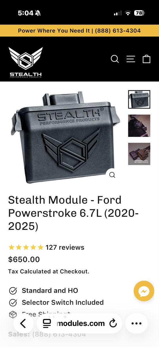 Stealth Performance Module for Ford Powerstroke 6.7L (2020-2025) - Plug & Play Tuner