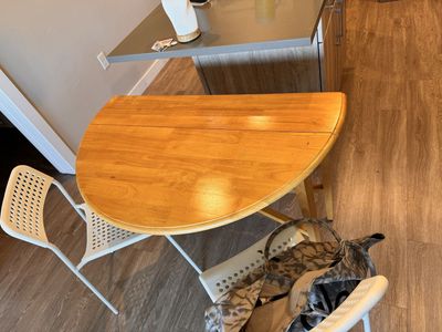 IKEA Norden Gateleg Drop Leaf Dining Table, Solid Wood, Space-Saving Design