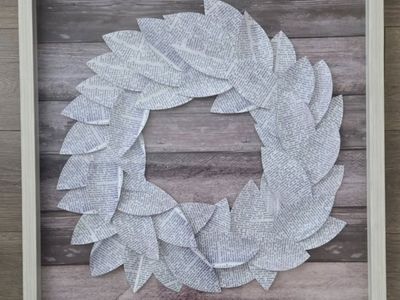 Beautiful framed picture made of real book pages!