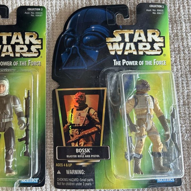 Star Wars The Power of the Force Bossk Bounty Hunter with Blaster Pistol and Rifle Action Figure Kenner 1997 New Sealed