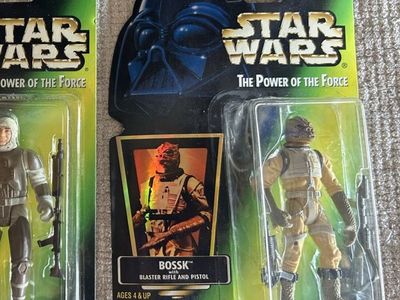 Star Wars The Power of the Force Bossk Bounty Hunter with Blaster Pistol and Rifle Action Figure Kenner 1997 New Sealed