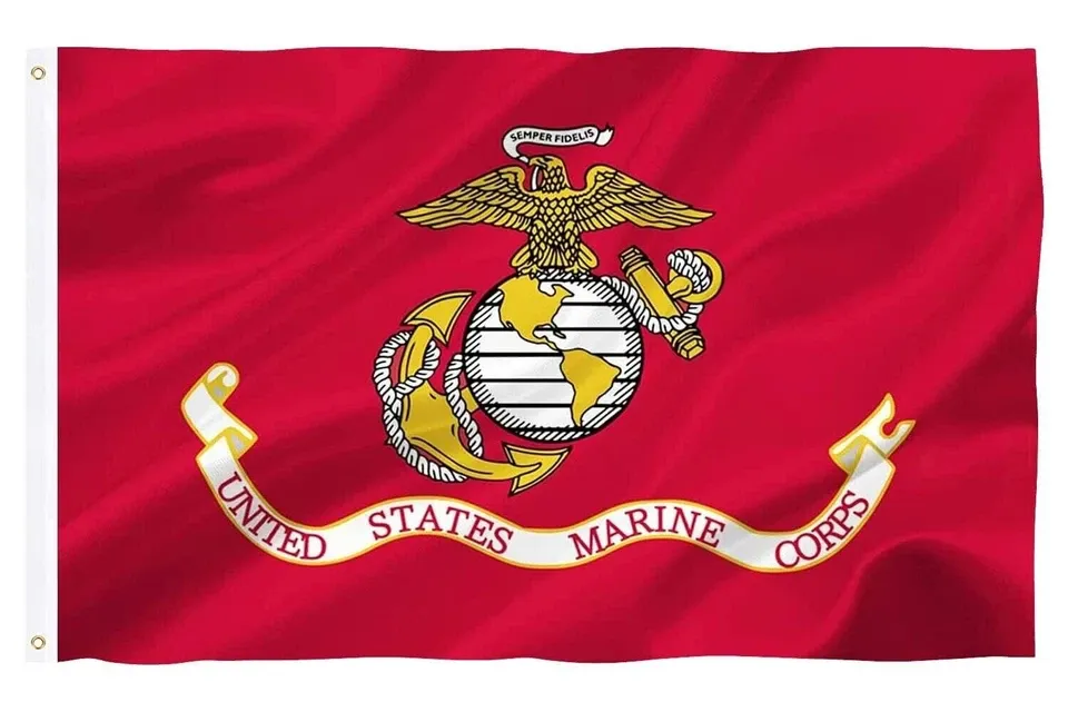 3 X 5 United States Marine Corp. Flag is Double Sided (2 flags sewn together)