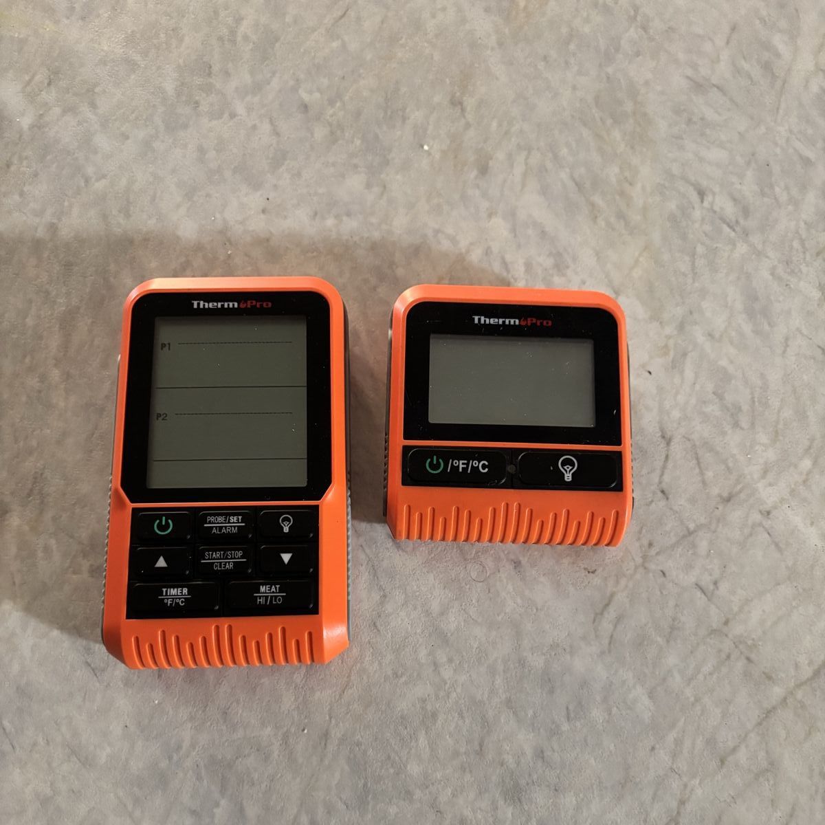 ThermoPro Wireless Digital Meat Thermometer Transmitter and Receiver Set Orange