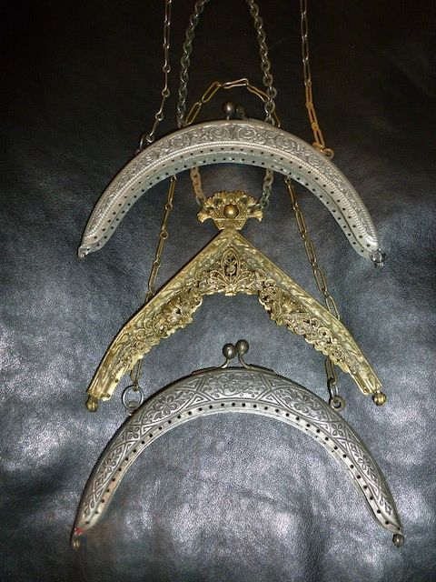 Three Different Metal Purse/Handbag Handles - Antique/Vintage