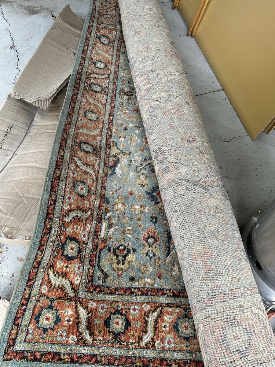 Lifeproof Mariah Aquamarine 8x10 Area Rug Blue Rust Traditional Persian Style