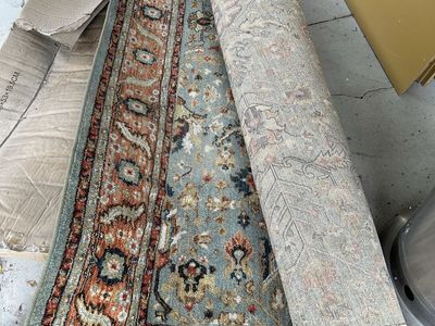Lifeproof Mariah Aquamarine 8x10 Area Rug Blue Rust Traditional Persian Style