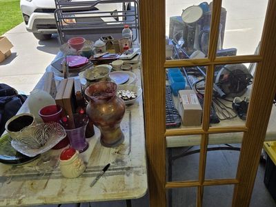 Yard Sale! Antique windows glass bottles and more!