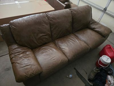 Brown Leather Sofa Couch Set