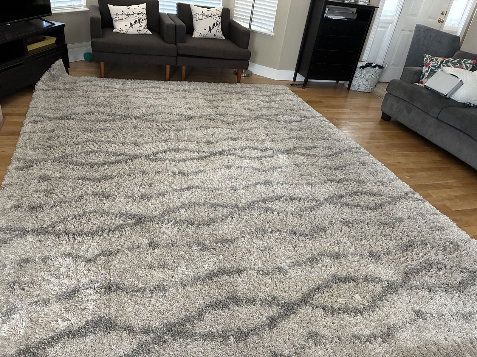  9'2" x 12’ Shag Area Rug. 
