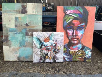 Assorted Canvas Wall Art Lot -